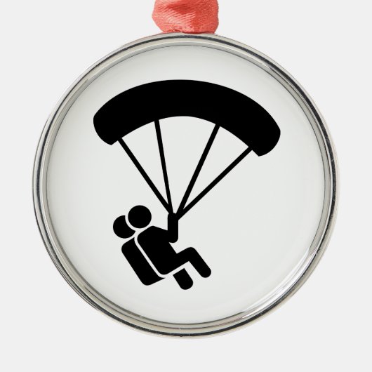 Skydiving Tandem Silbernes Ornament (Vorne)