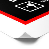 SKYDIVING Themenpark Warnzeichen Poster (Ecke)