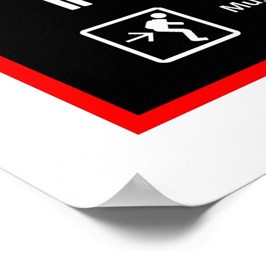 SKYDIVING Themenpark Warnzeichen Poster (Ecke)