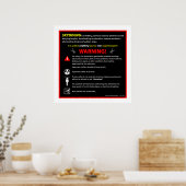 SKYDIVING Themenpark Warnzeichen Poster (Küche)