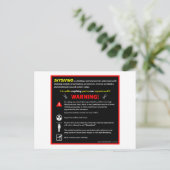 SKYDIVING Themenpark Warnzeichen Postkarte (Stehend Vorderseite)