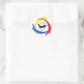 Skydiving Tricolor Emblem Runder Aufkleber (Tasche)