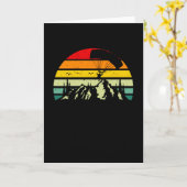 Skydiving Vintage Retro Skydiver Parachute Karte (Gelbe Blume)