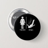 Skydiving Your Ehefrau Meine Ehefrau Vintag Button (Vorne & Hinten)