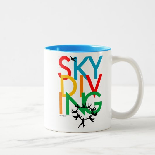 Skydiving Zweifarbige Tasse (Rechts)