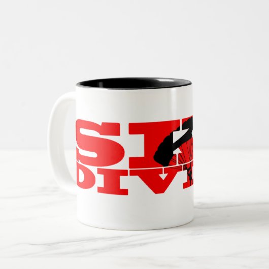 Skydiving Zweifarbige Tasse (Vorderseite Links)