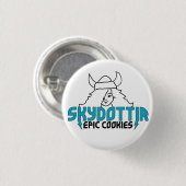 Skydottir episches Plätzchen MÄDCHEN-LOGO Button (Vorne & Hinten)