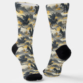 Skydwellers - Black & Gold Dragons Socken (Gewinkelt)
