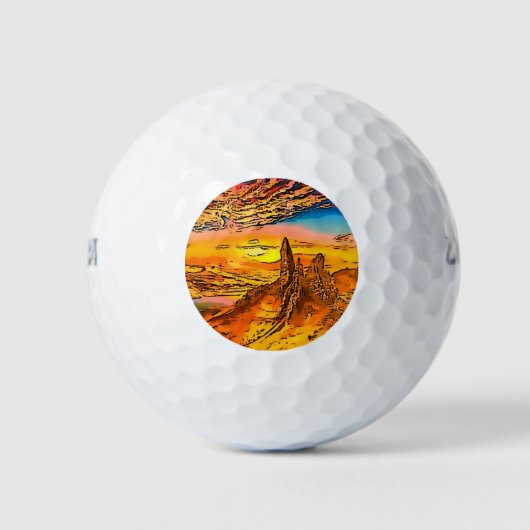Skye alter Mann des Sturms Schottland Golfball (Vorderseite)