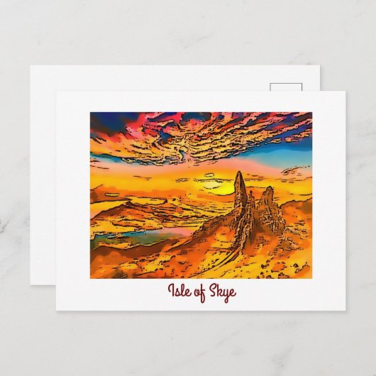 Skye alter Mann des Sturms Schottland Postkarte (Vorne/Hinten)