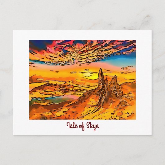 Skye alter Mann des Sturms Schottland Postkarte (Vorderseite)