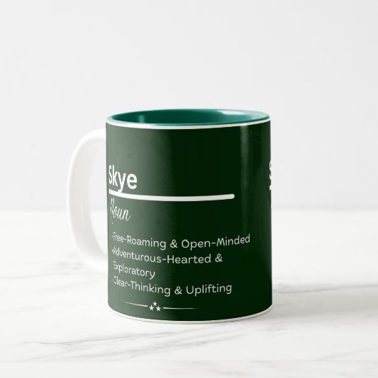 Skye Personalized Name Coffee Mug Zweifarbige Tasse (Vorderseite Links)