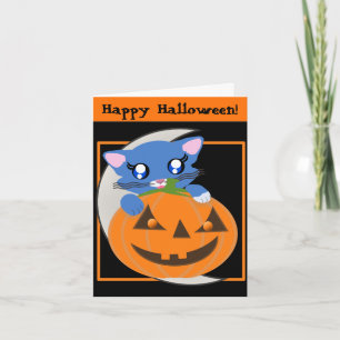 Skye Pumpkin Moon Toon Kitty Card Karte