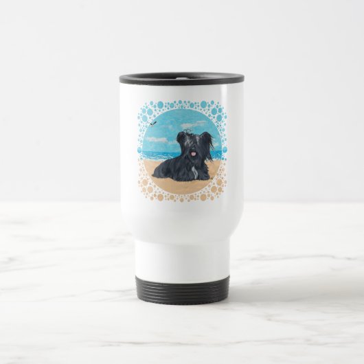 Skye Terrier am Beach Travel Mug Reisebecher (Mittel)