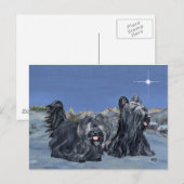 SKYE Terrier auf einem Winter-Abend Postkarte (Vorne/Hinten)