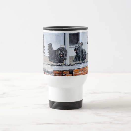 Skye Terrier auf Porch Travel Mug Reisebecher (Mittel)