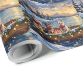 Skye Terrier Christmas Boat Holiday Geschenkpapier (Rolleneckpunkt)
