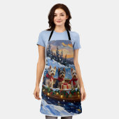 Skye Terrier Christmas Boat Holiday Schürze (Getragen)