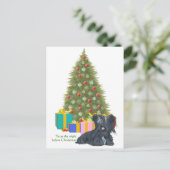 Skye Terrier Christmas Feiertagspostkarte (Stehend Vorderseite)