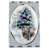 Skye Terrier Christmas Mittlere Geschenktüte (Vorderseite)