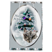 Skye Terrier Christmas Mittlere Geschenktüte (Rückseite)