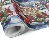 Skye Terrier Christmas Red Truck Holiday Geschenkpapier (Rolleneckpunkt)