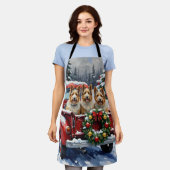 Skye Terrier Christmas Red Truck Holiday Schürze (Getragen)
