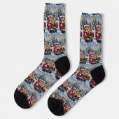 Skye Terrier Christmas Red Truck Holiday Socken (Linkes Detail)