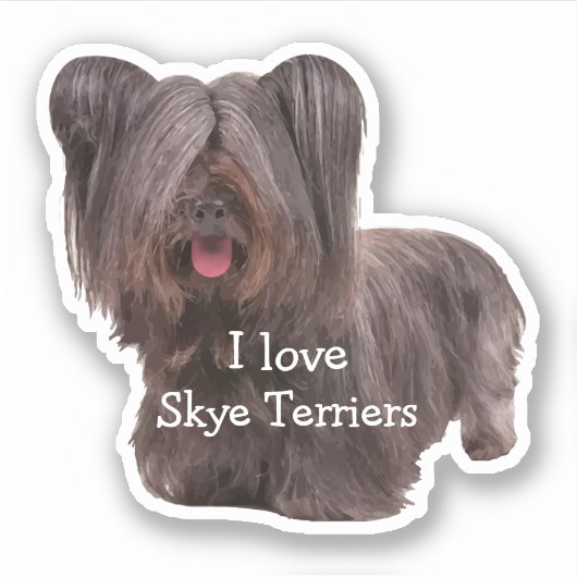 Skye Terrier Dog Breed Cutout Aufkleber (Vorderseite)