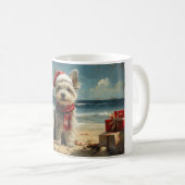 Skye Terrier Dog Christmas Vintag Beach Kaffeetasse (VorderseiteRechts)