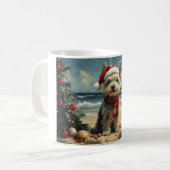 Skye Terrier Dog Christmas Vintag Beach Kaffeetasse (Vorderseite Links)