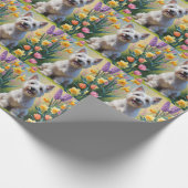 Skye Terrier Dog Frühlingsblumen Malerei Geschenkpapier (Ecke)