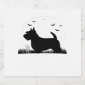 Skye Terrier Dog � Halloween Moon Silhouette Class Schaumweinetikett (Einzelnes Label)