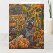 Skye Terrier Dog Herbsternte Erntedank Karte (Vorderseite)
