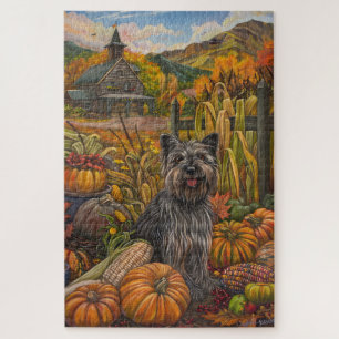 Skye Terrier Dog Herbsternte Erntedank Puzzle