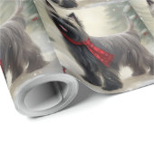 Skye Terrier Dog in Snow Weihnachten Geschenkpapier (Rolleneckpunkt)