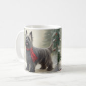 Skye Terrier Dog in Snow Weihnachten Kaffeetasse (Vorderseite Links)