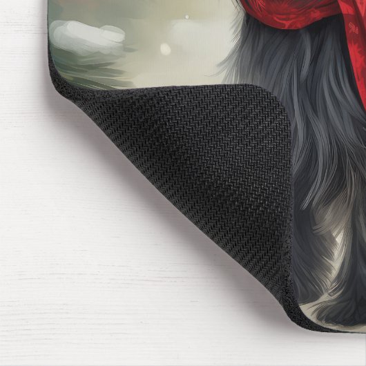 Skye Terrier Dog in Snow Weihnachten Mousepad (Ecke)