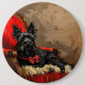 Skye Terrier Dog Weihnachtsfest Button (Vorderseite)