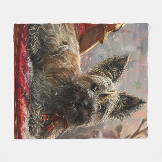 Skye Terrier Dog Weihnachtsfest Fleecedecke (Vorderseite (Horizontal))