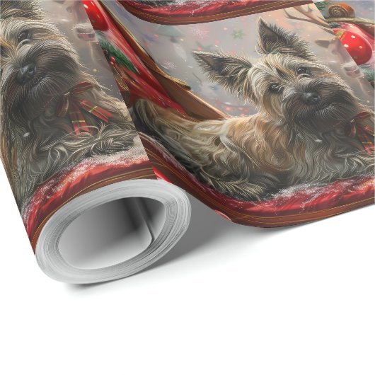 Skye Terrier Dog Weihnachtsfest Geschenkpapier (Rolleneckpunkt)