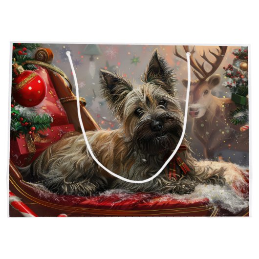 Skye Terrier Dog Weihnachtsfest Große Geschenktüte (Rückseite)
