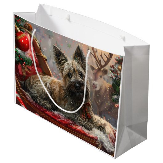 Skye Terrier Dog Weihnachtsfest Große Geschenktüte (Rückseite Schrägansicht)
