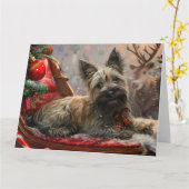 Skye Terrier Dog Weihnachtsfest Karte (Gelbe Blume)
