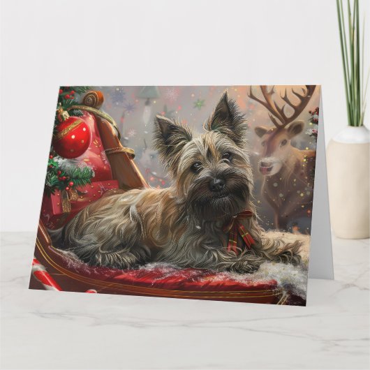 Skye Terrier Dog Weihnachtsfest Karte (Vorderseite)