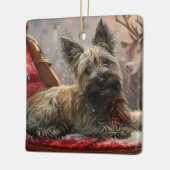 Skye Terrier Dog Weihnachtsfest Keramikornament (Links)