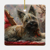 Skye Terrier Dog Weihnachtsfest Keramikornament (Rückseite)