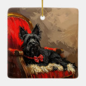 Skye Terrier Dog Weihnachtsfest Keramikornament (Rückseite)