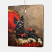 Skye Terrier Dog Weihnachtsfest Keramikornament (Links)
