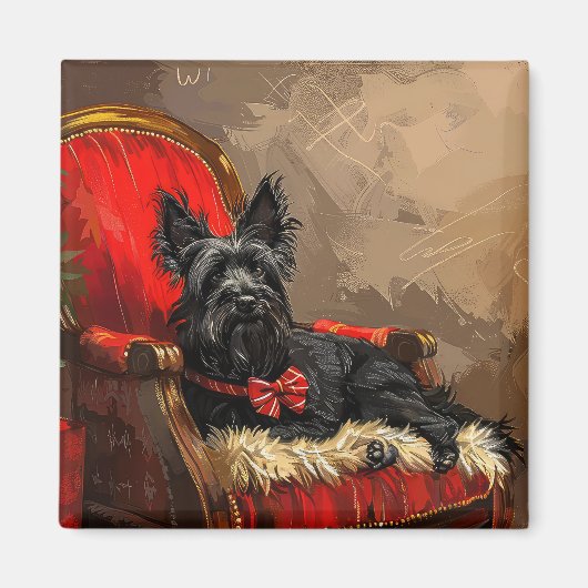 Skye Terrier Dog Weihnachtsfest Magnet (Vorne)